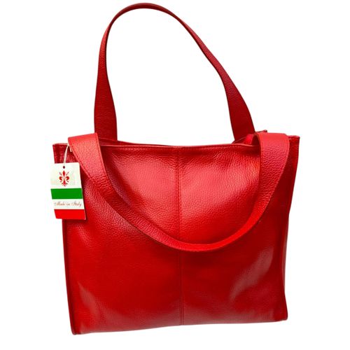 Femme Sac à Main Italy Pour Femme - En Cuir - Rouge