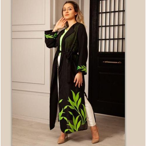 Abaya Long Pour Femme - Noir/Vert