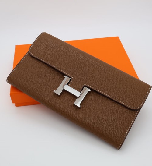 Portefeuille Hermes en cuir véritable pour femme